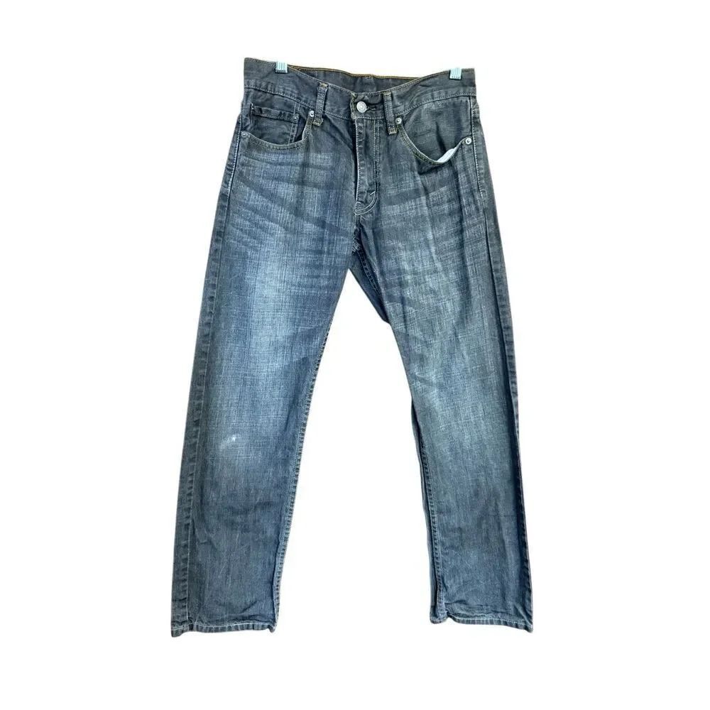 Levi Mens Gray Wash 514 Slim Straight Jeans Sz 31/29